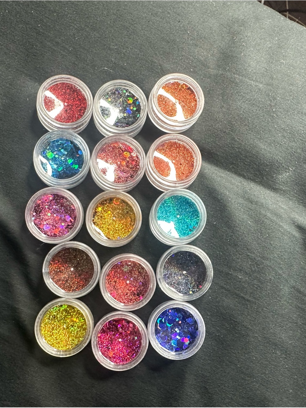 Assorted Cosmetic Glitter Pots - Multi Color Party Craft Set